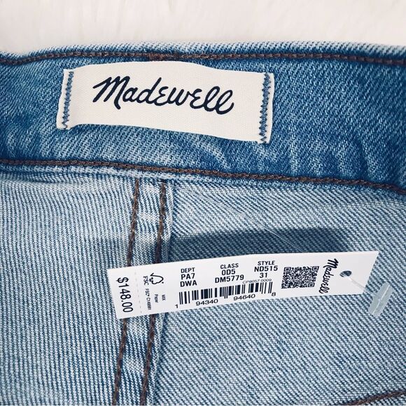 MADEWELL The Perfect Vintage Straight Jean Shorts‎ Midi Bermuda Size 31 New - Picture 4 of 14